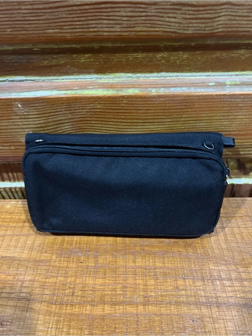 Vera Bradley Black Fold-Over Wristlet Clutch